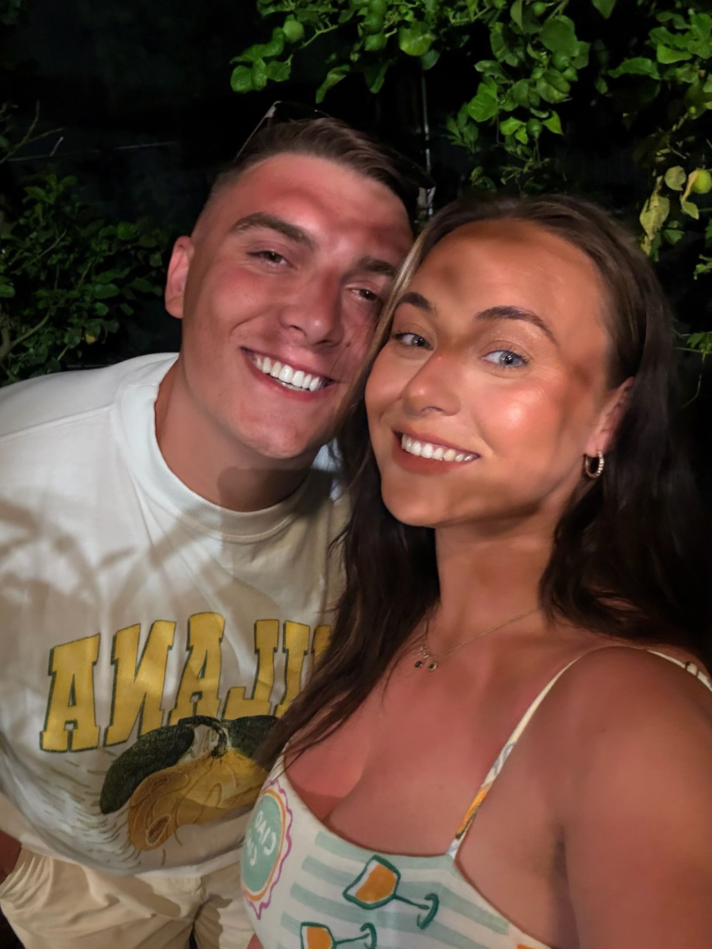 Victoria and Jamie on an evening out under the lemon trees