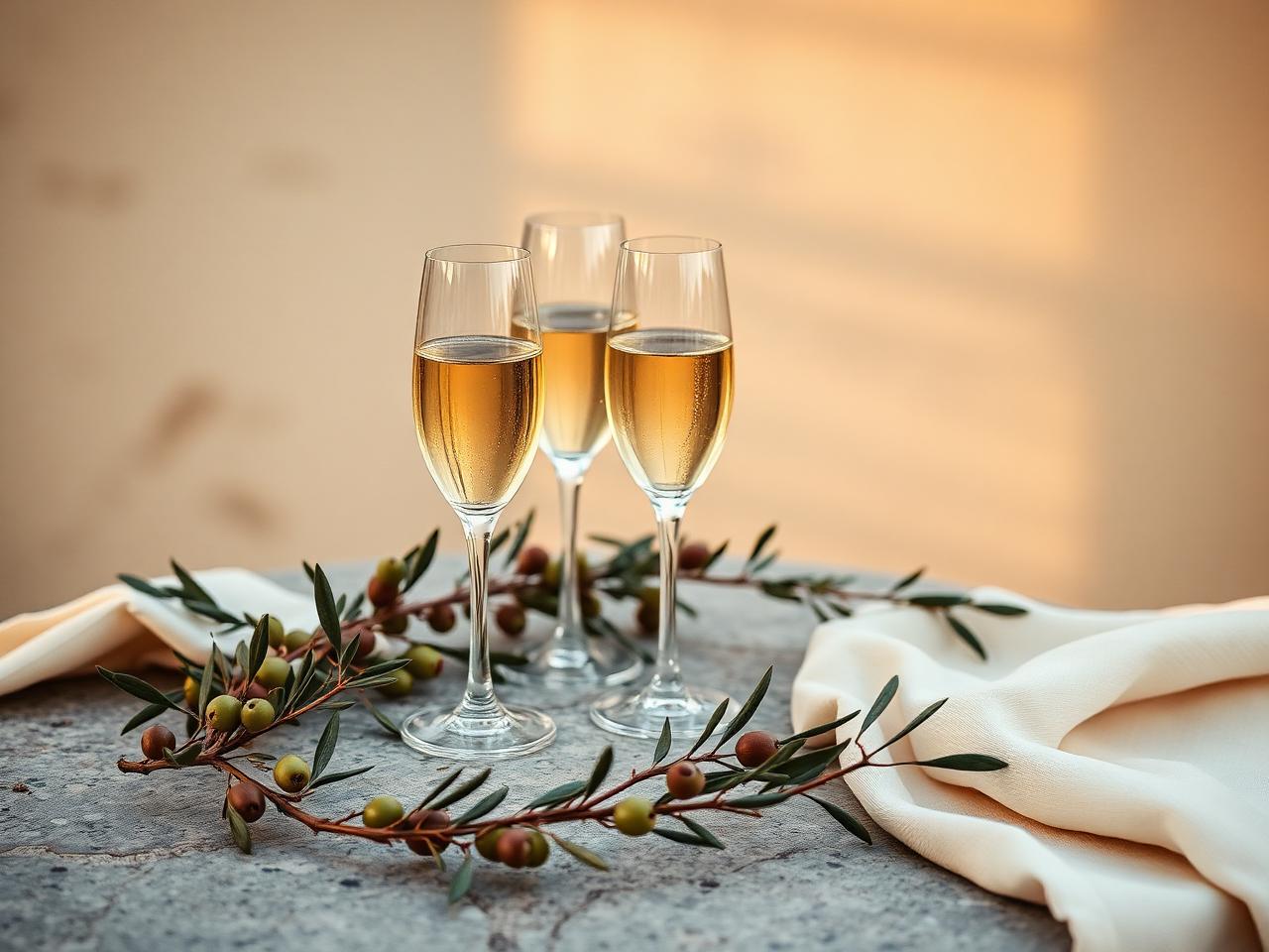 Soft ivory and champagne tones